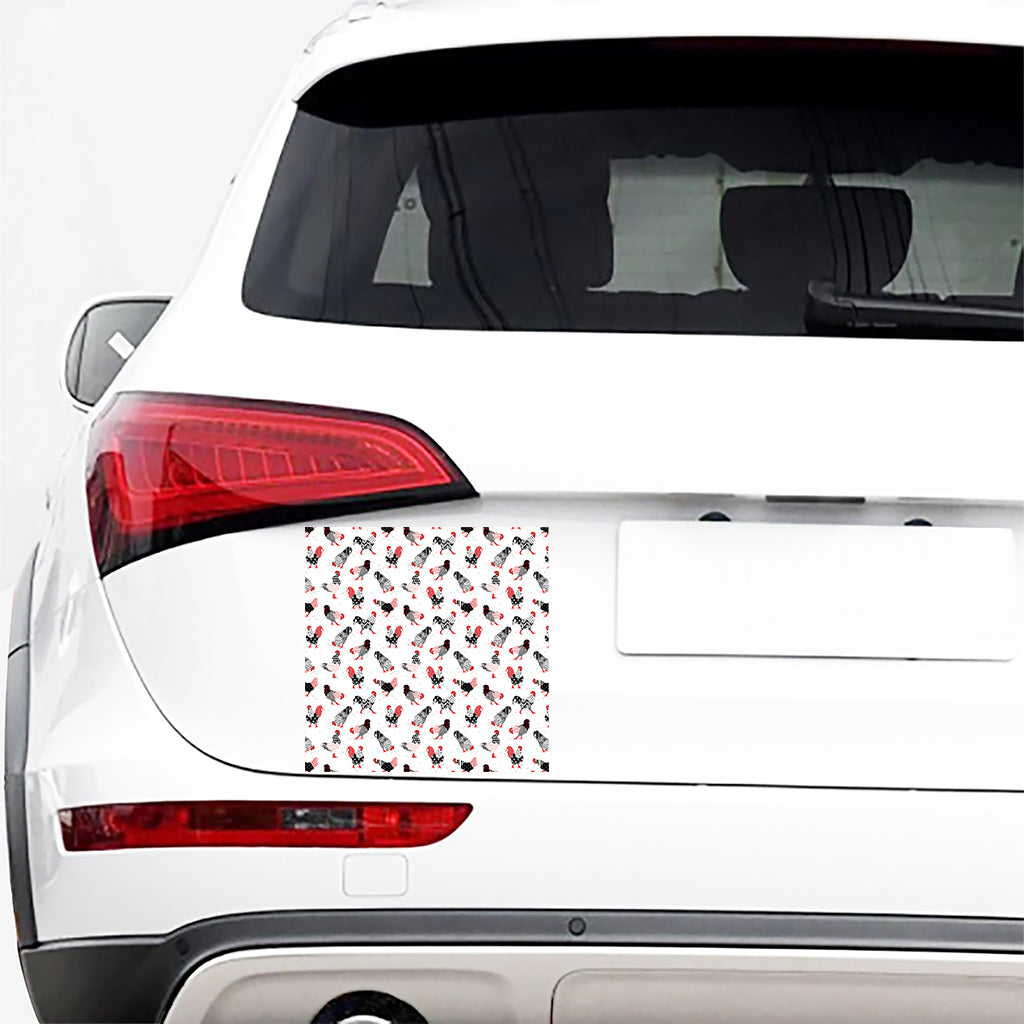 Exotic Chicken Pattern Print Car Sticker
