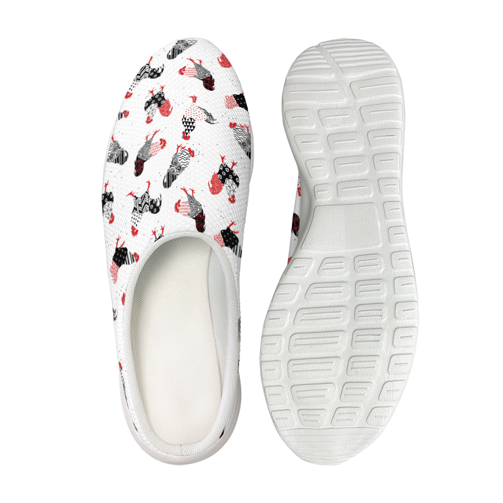 Exotic Chicken Pattern Print Mesh Casual Shoes