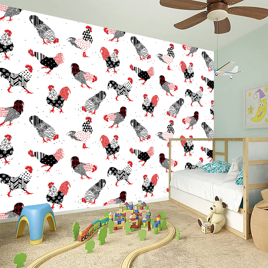 Exotic Chicken Pattern Print Wall Sticker