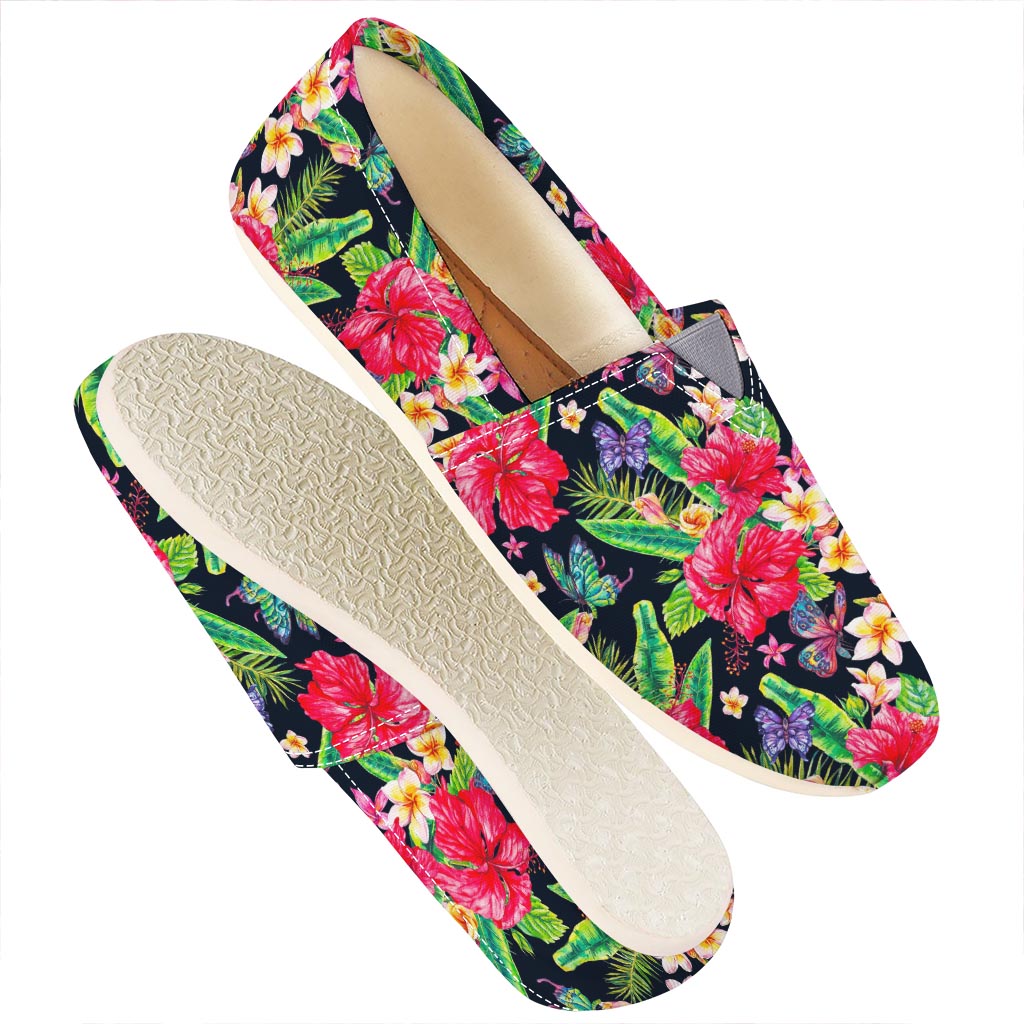 Exotic Hibiscus Flowers Pattern Print Casual Shoes