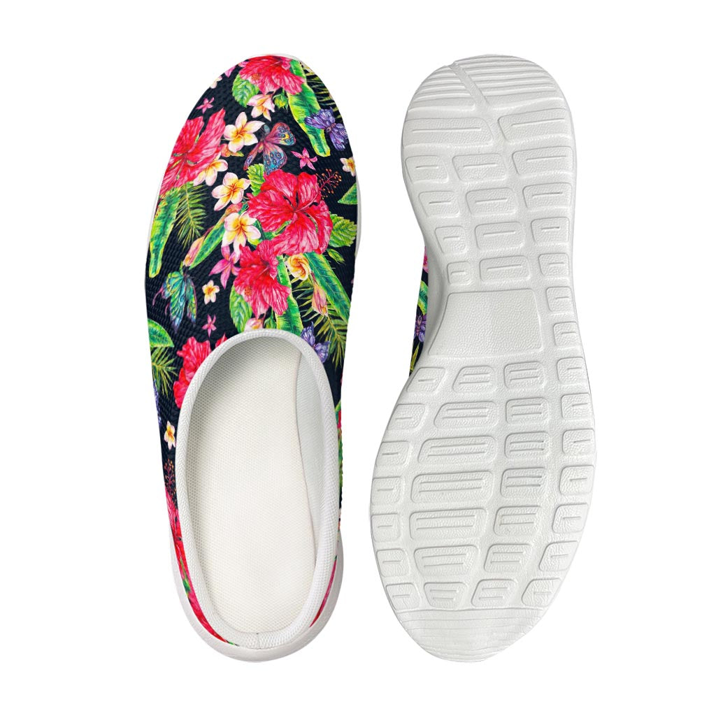 Exotic Hibiscus Flowers Pattern Print Mesh Casual Shoes