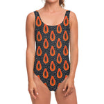 Exotic Papaya Pattern Print One Piece Swimsuit