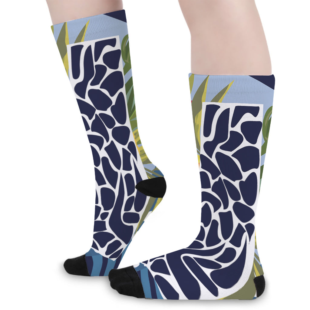 Exotic Patchwork Pattern Print Long Socks