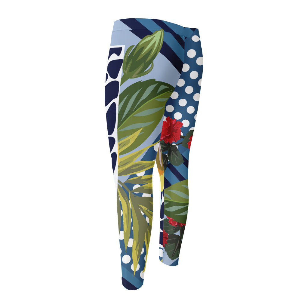 Exotic Patchwork Pattern Print Men's Compression Pants