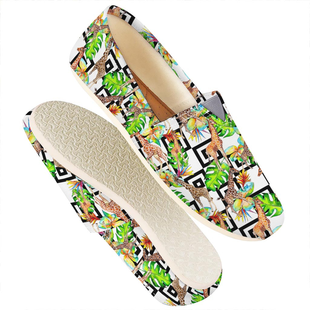 Exotic Tropical Giraffe Pattern Print Casual Shoes
