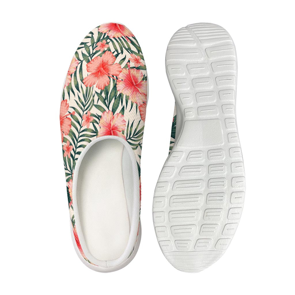 Exotic Tropical Hibiscus Pattern Print Mesh Casual Shoes