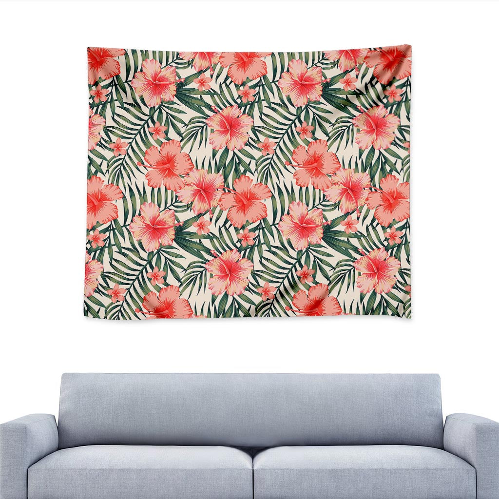 Exotic Tropical Hibiscus Pattern Print Tapestry