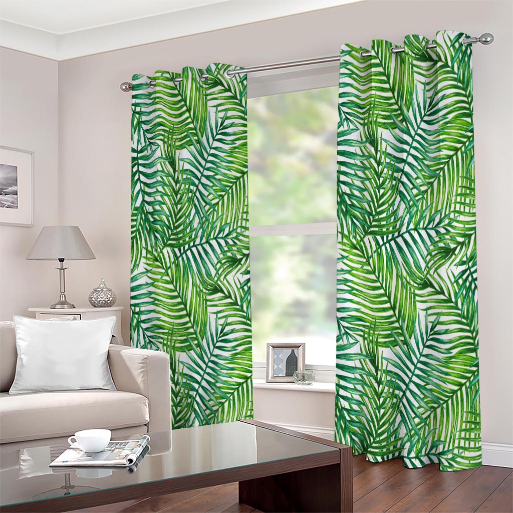 Exotic Tropical Leaf Pattern Print Extra Wide Grommet Curtains