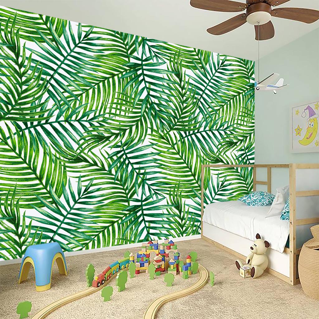 Exotic Tropical Leaf Pattern Print Wall Sticker