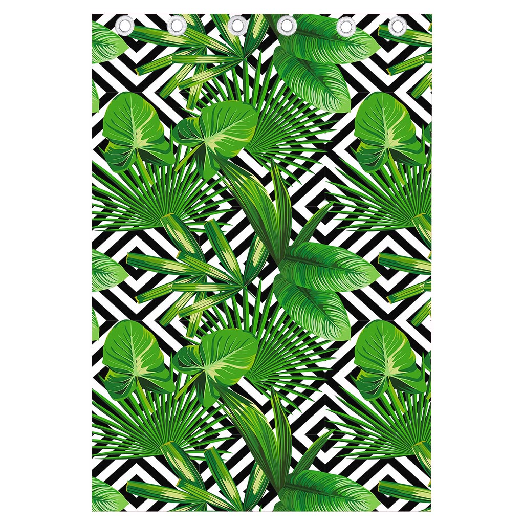 Exotic Tropical Leaves Pattern Print Curtain