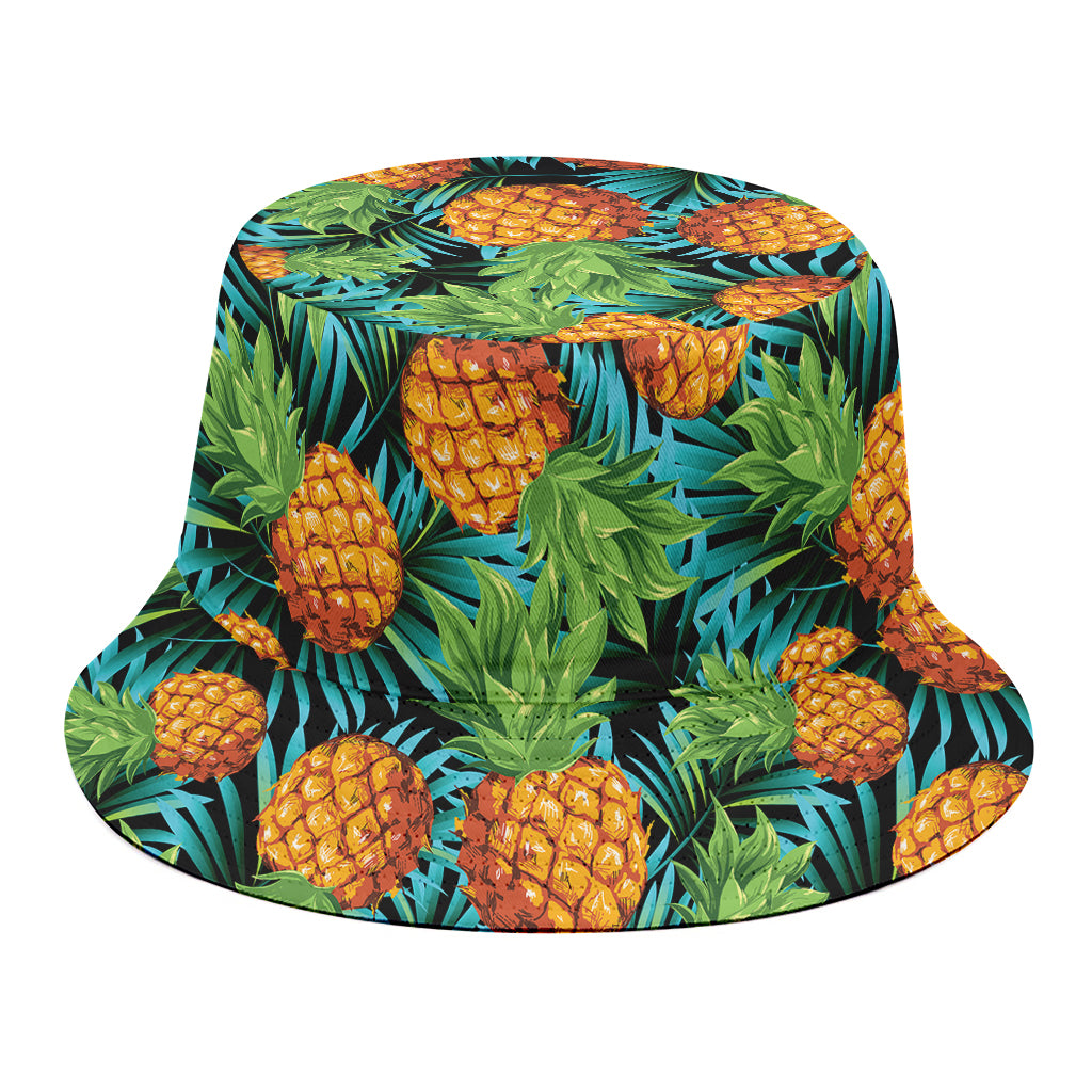 Exotic Tropical Pineapple Pattern Print Bucket Hat