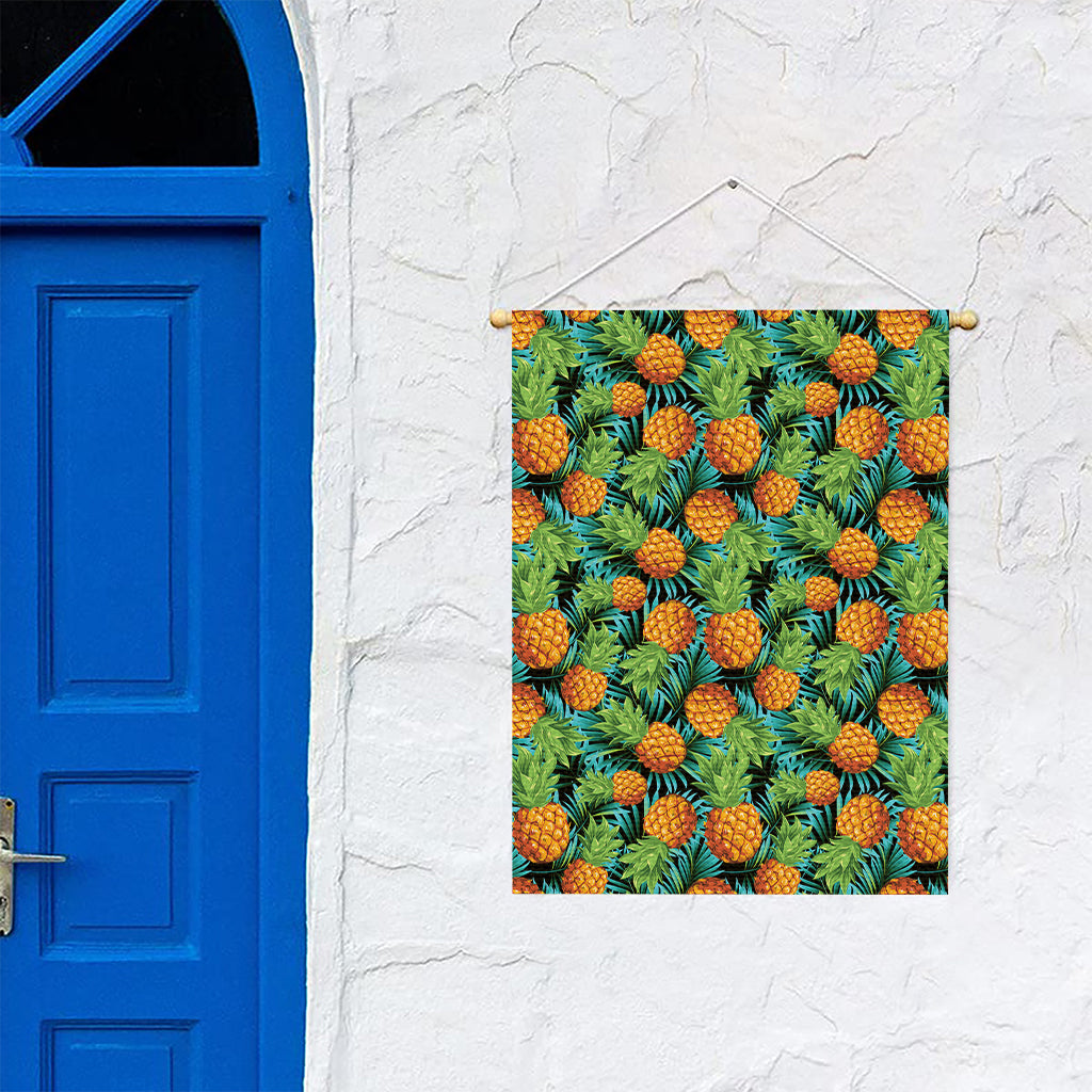 Exotic Tropical Pineapple Pattern Print Garden Flag