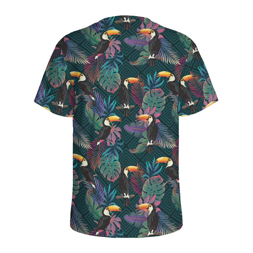 Exotic Tropical Toucan Pattern Print Men's Sports T-Shirt