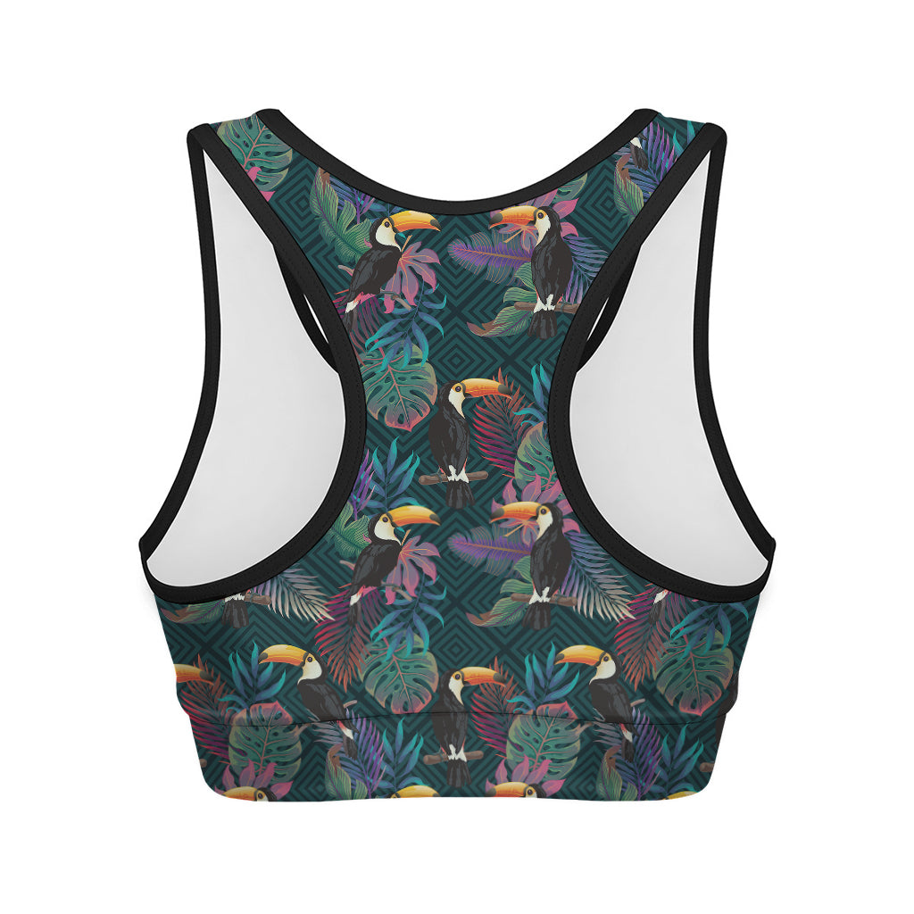 Exotic Tropical Toucan Pattern Print Women's Sports Bra