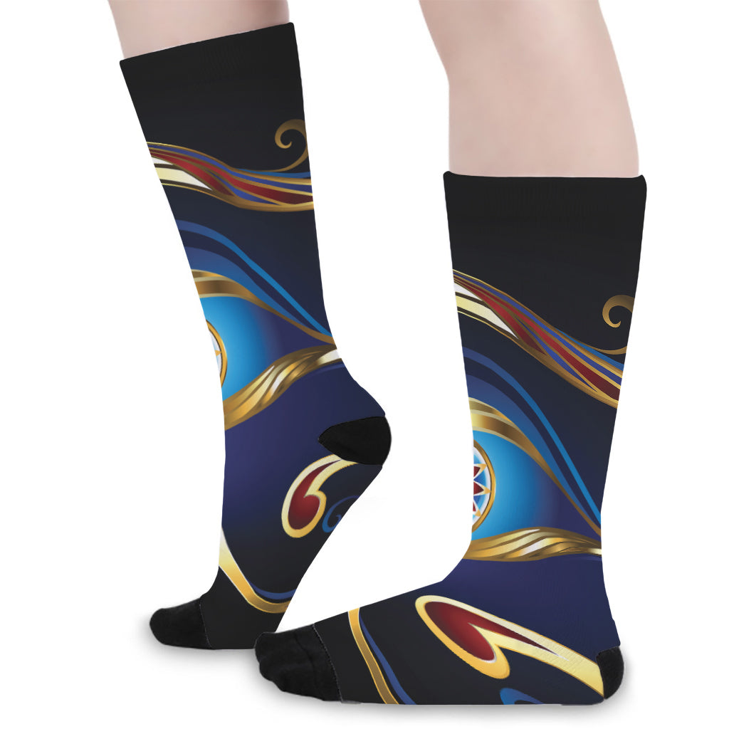 Eye Of Horus Amulet Print Long Socks