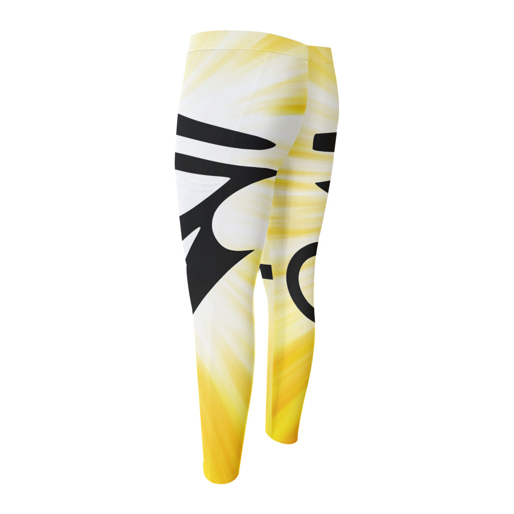 Eye Of Horus Symbol Print Men's Compression Pants