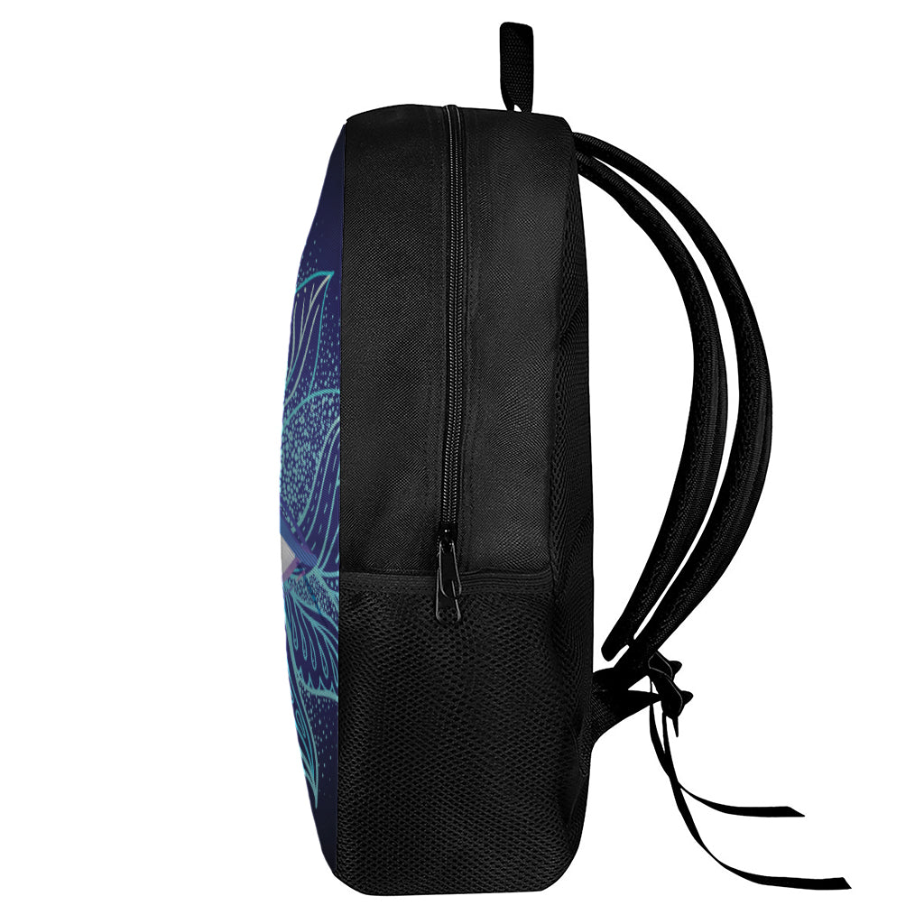 Eye of Providence Flower Print 17 Inch Backpack