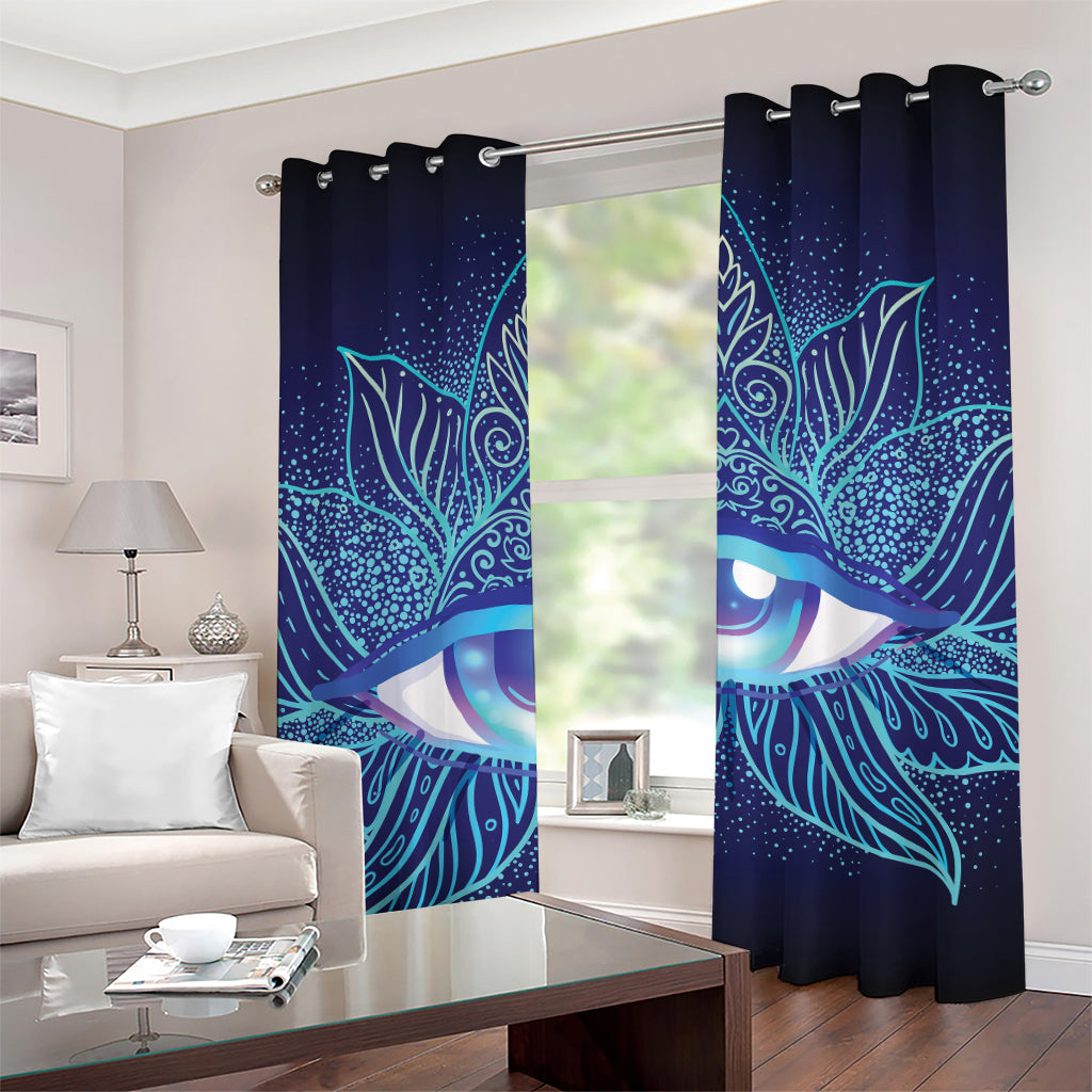 Eye of Providence Flower Print Grommet Curtains