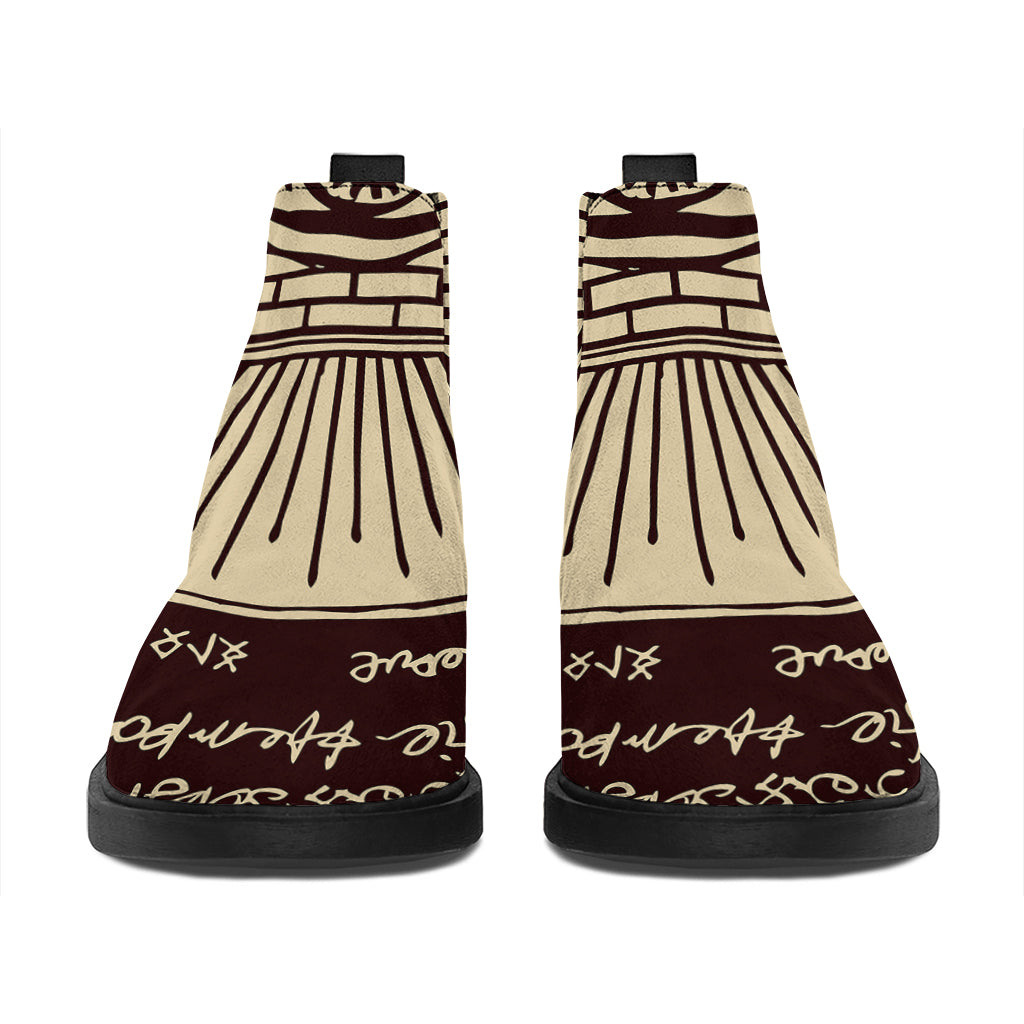 Eye of Providence Symbol Print Flat Ankle Boots