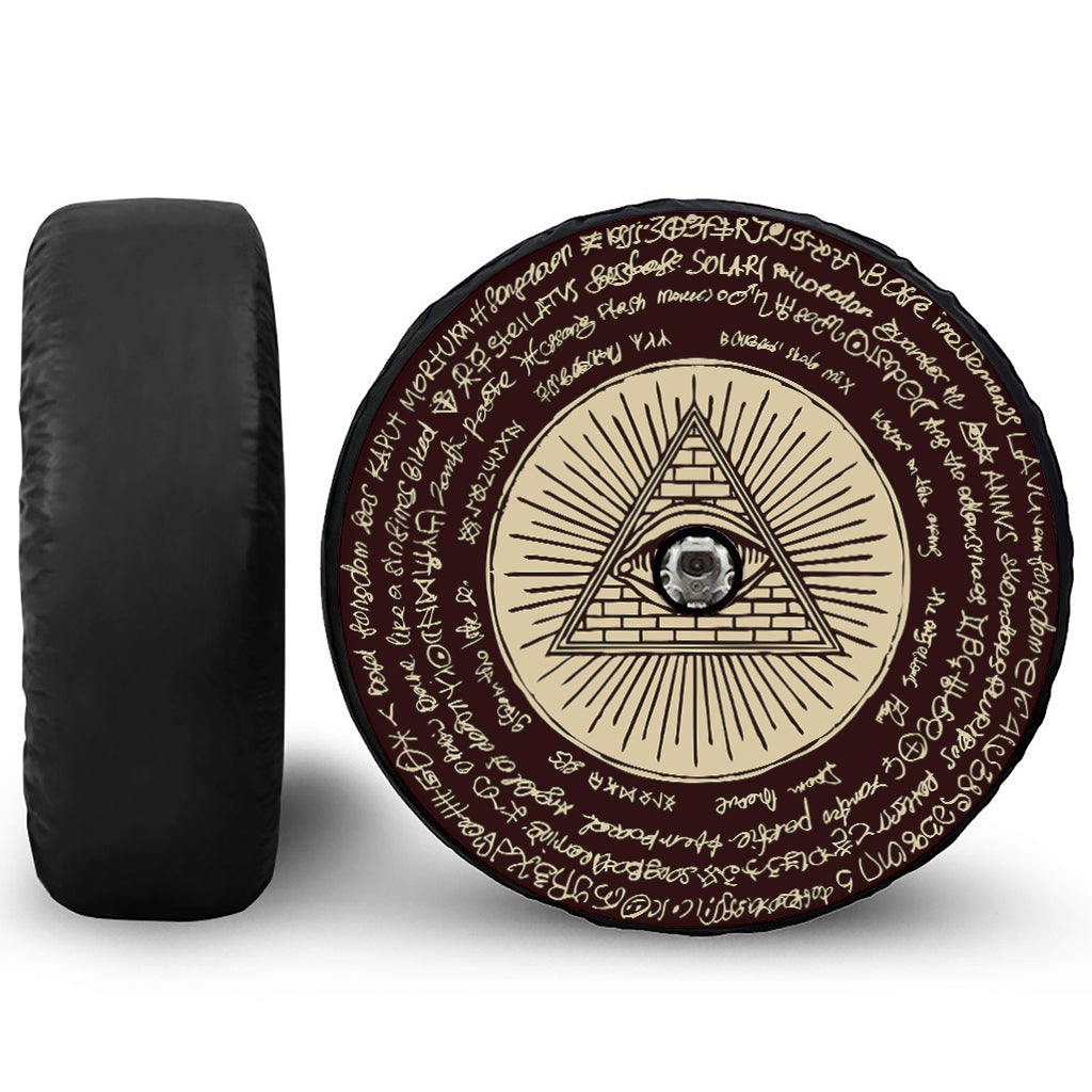 Eye of Providence Symbol Print Tire Cover With Camera Hole