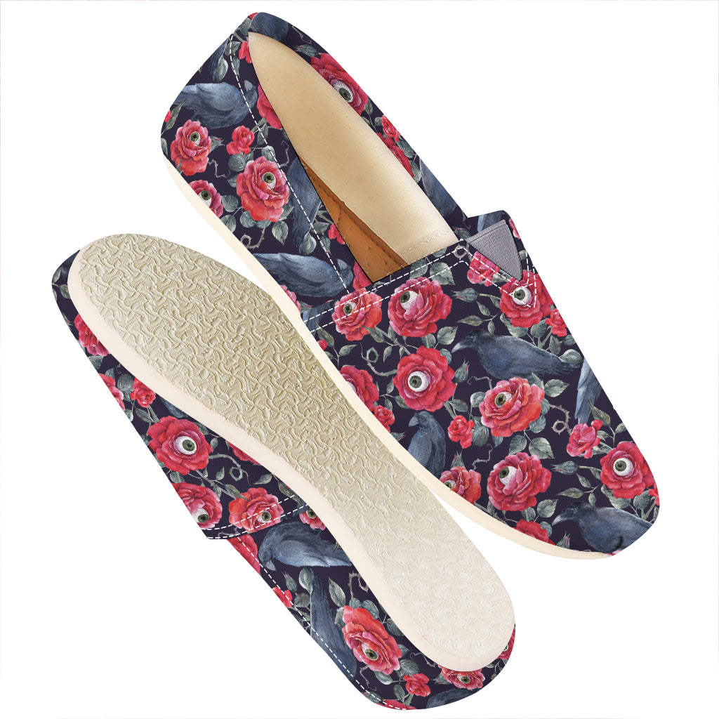 Eyeball Rose Pattern Print Casual Shoes