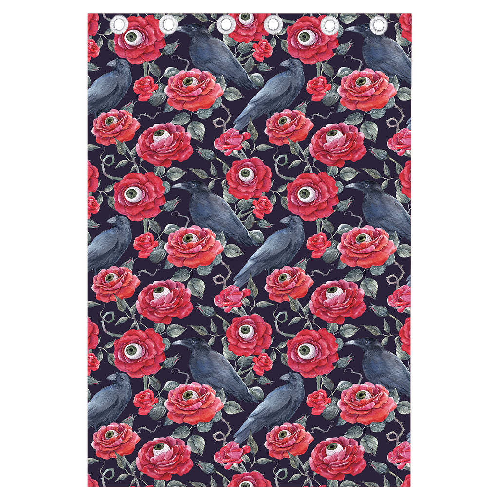 Eyeball Rose Pattern Print Curtain