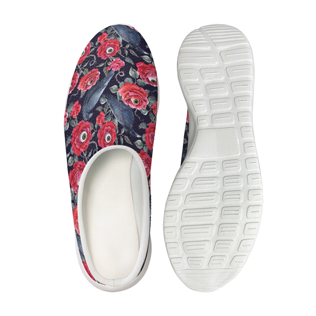 Eyeball Rose Pattern Print Mesh Casual Shoes
