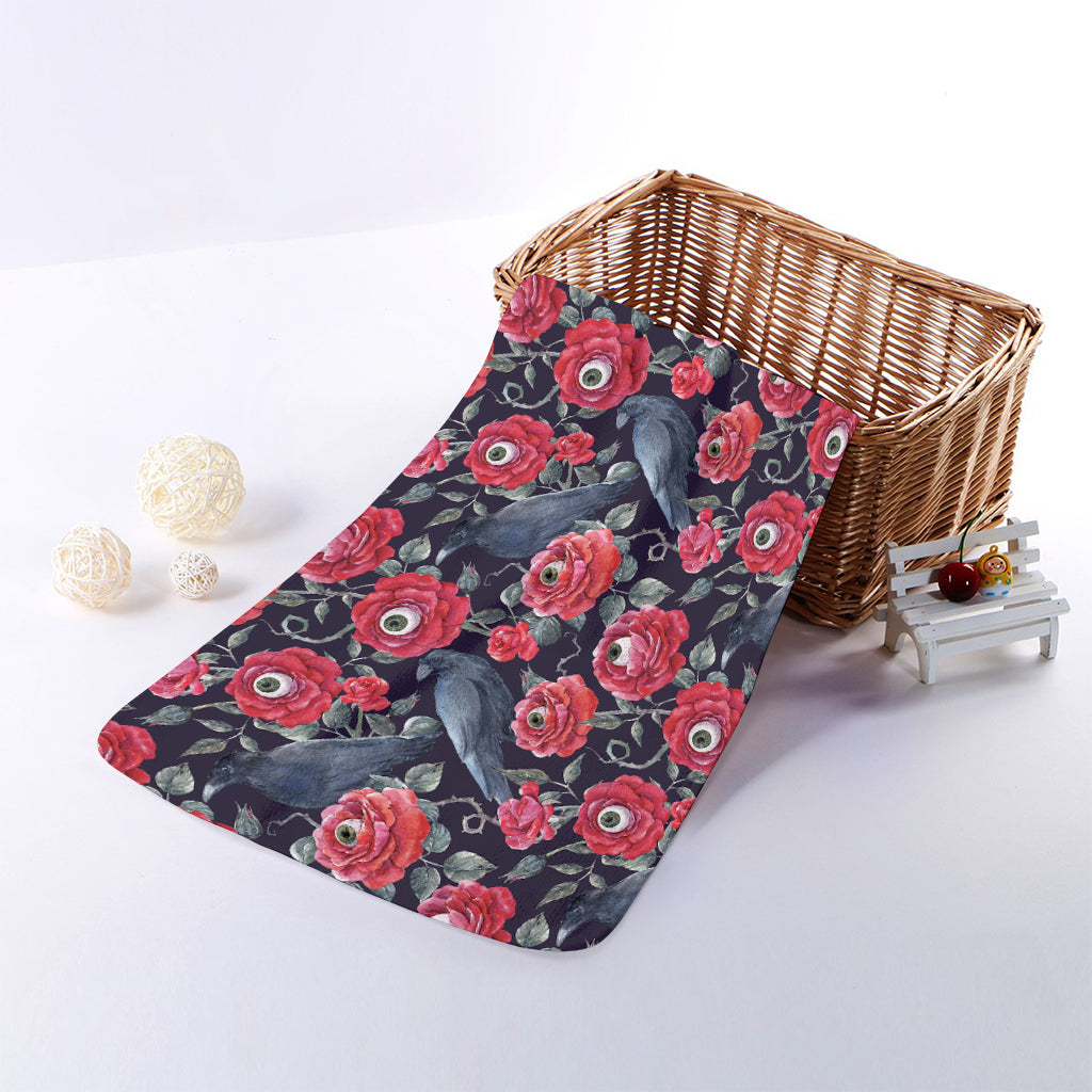 Eyeball Rose Pattern Print Towel