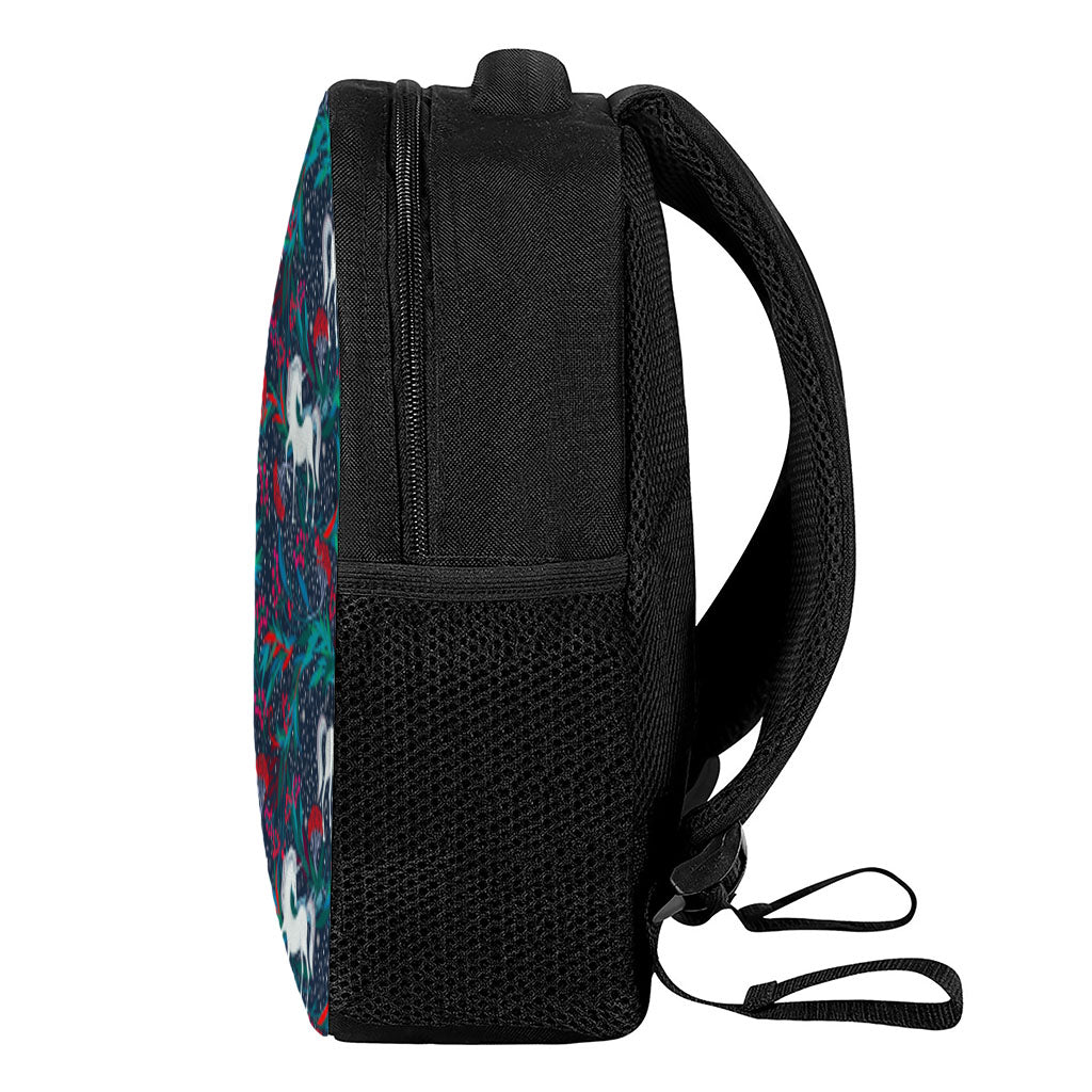 Fairy Floral Unicorn Pattern Print Casual Backpack