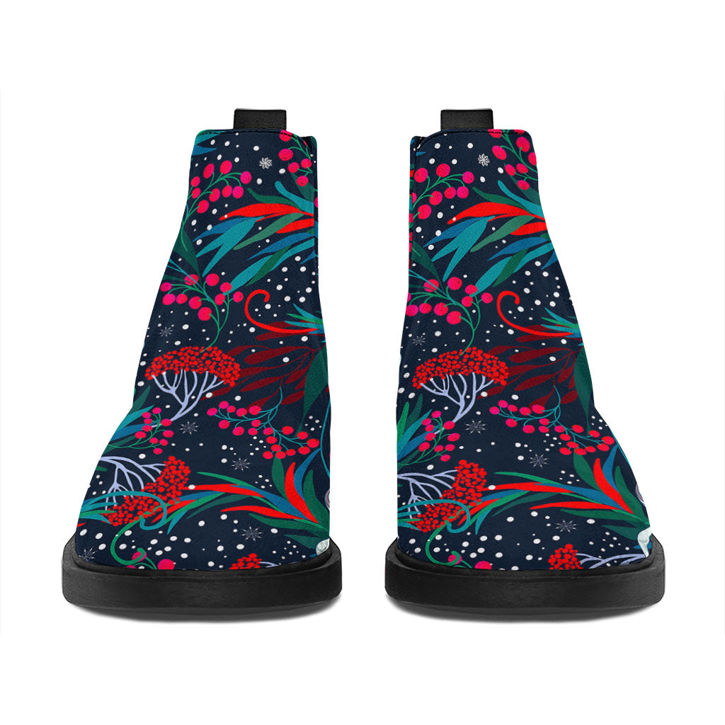 Fairy Floral Unicorn Pattern Print Flat Ankle Boots