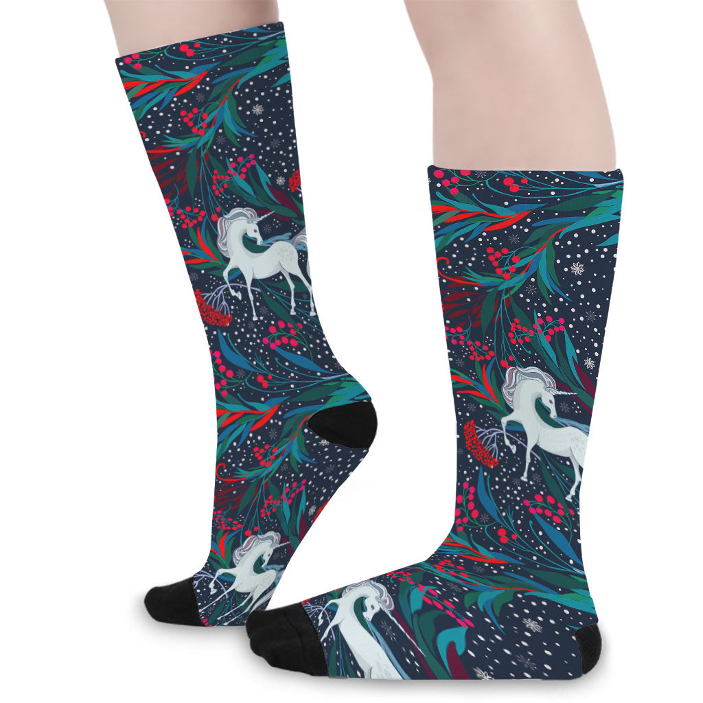 Fairy Floral Unicorn Pattern Print Long Socks