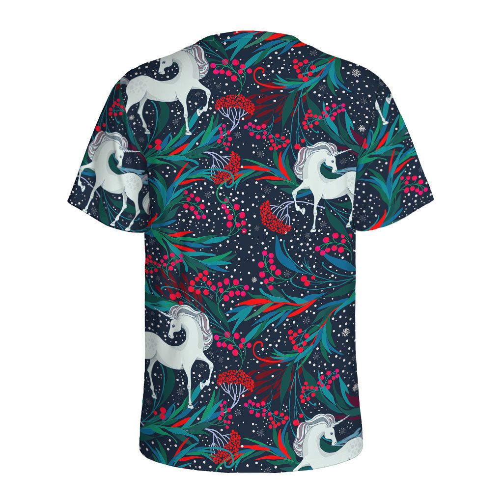 Fairy Floral Unicorn Pattern Print Men's Sports T-Shirt