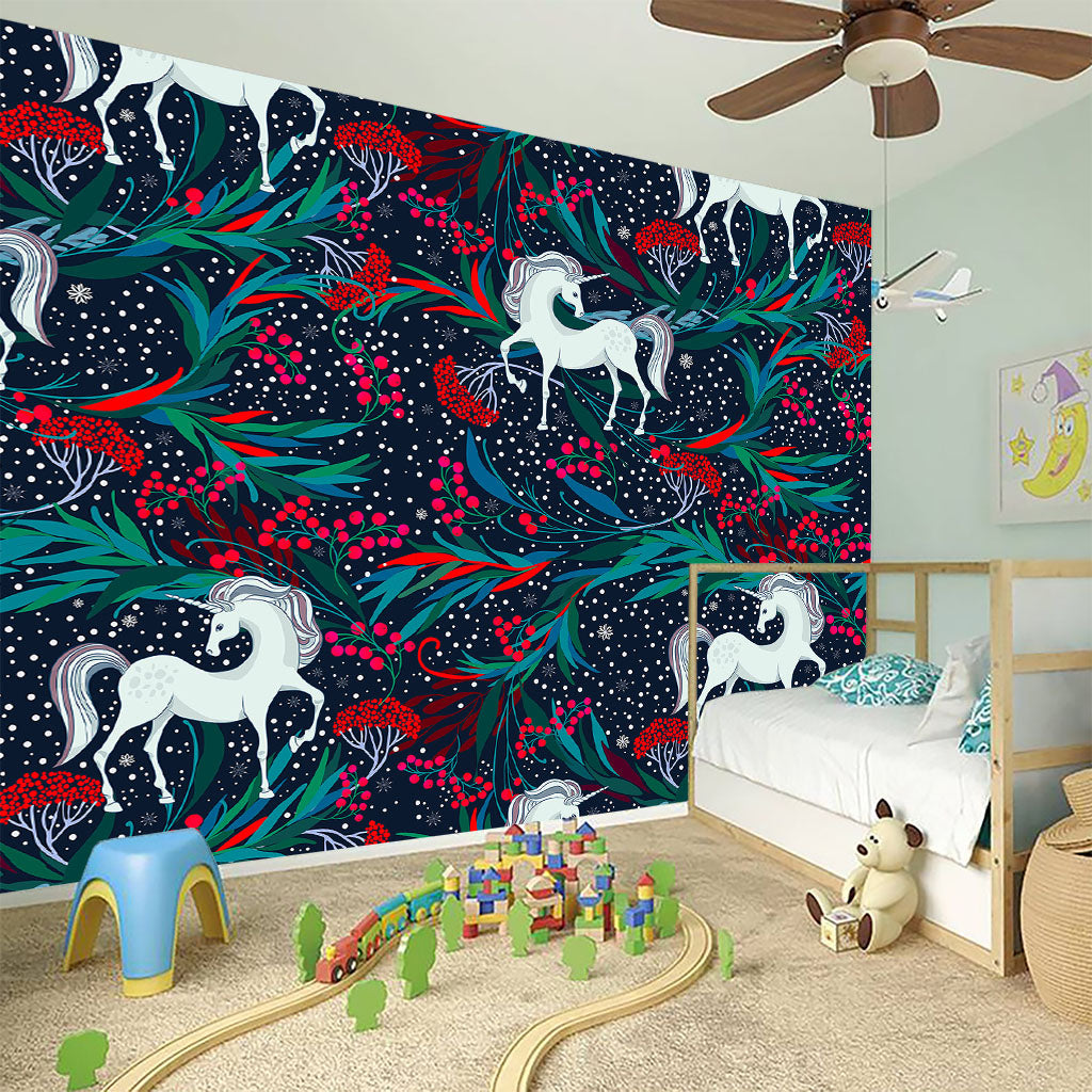 Fairy Floral Unicorn Pattern Print Wall Sticker