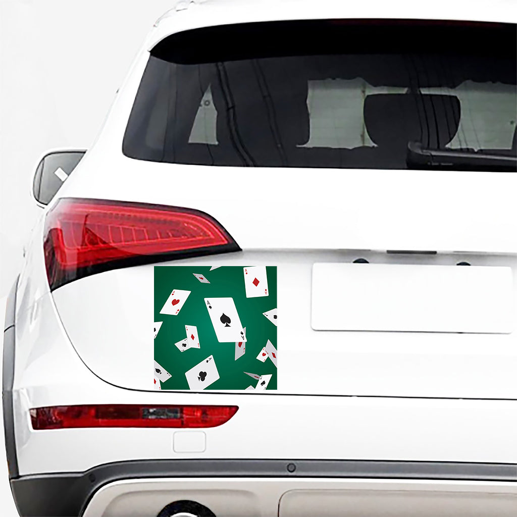 Falling Poker Cards Print Car Sticker