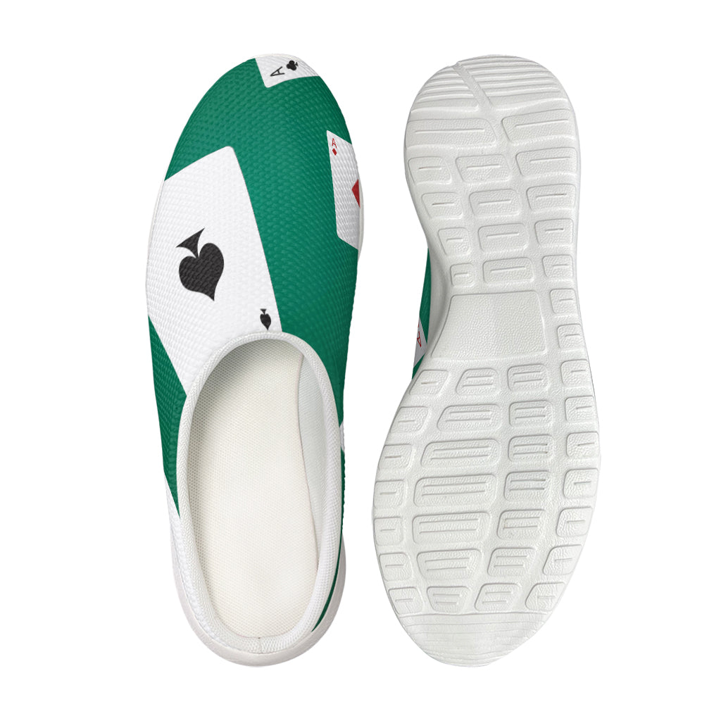 Falling Poker Cards Print Mesh Casual Shoes