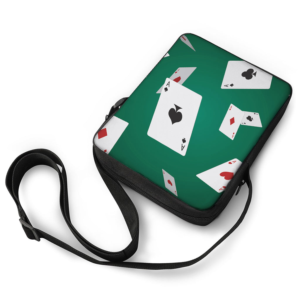 Falling Poker Cards Print Rectangular Crossbody Bag
