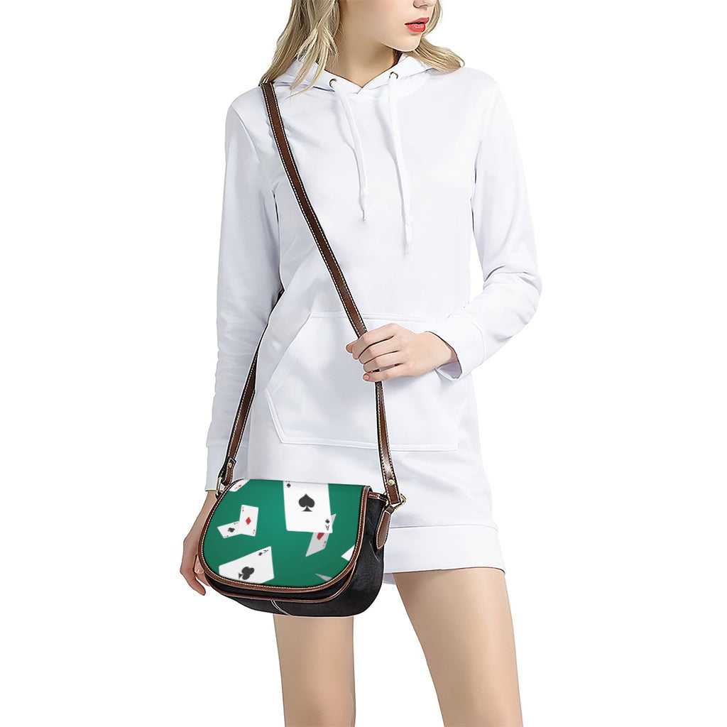 Falling Poker Cards Print Saddle Bag