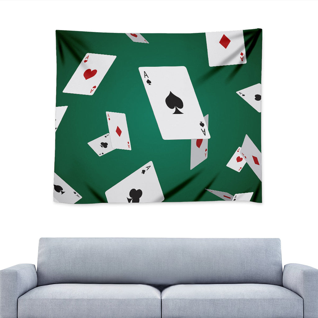 Falling Poker Cards Print Tapestry