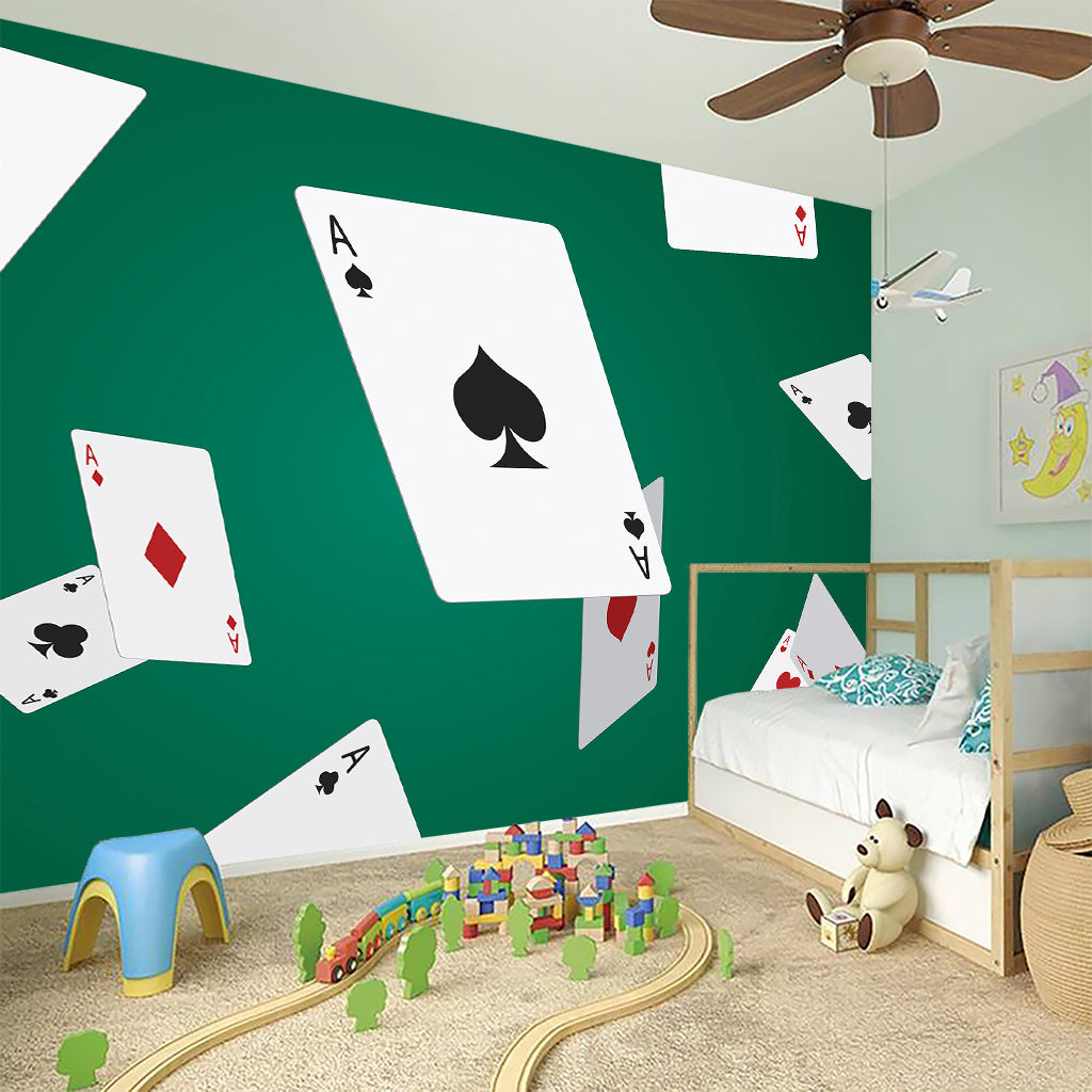 Falling Poker Cards Print Wall Sticker