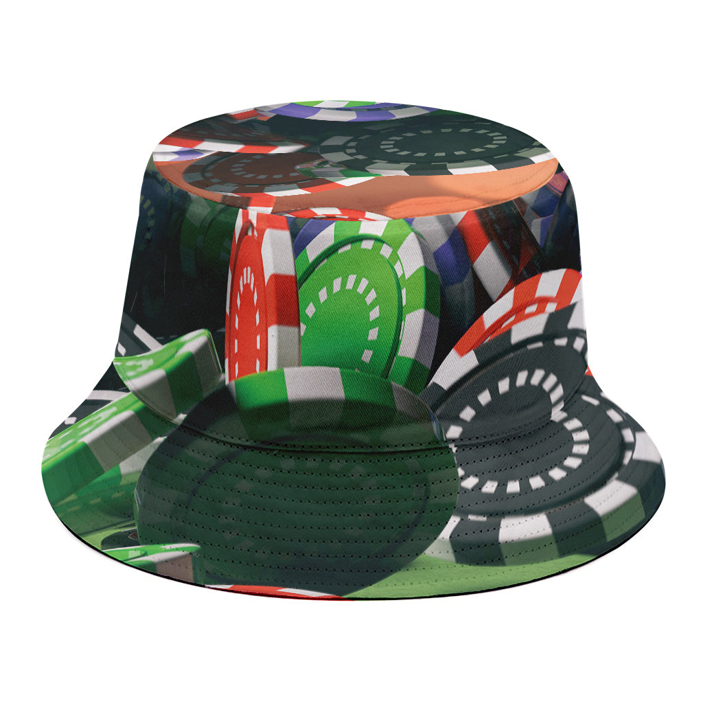 Falling Poker Chips Print Bucket Hat