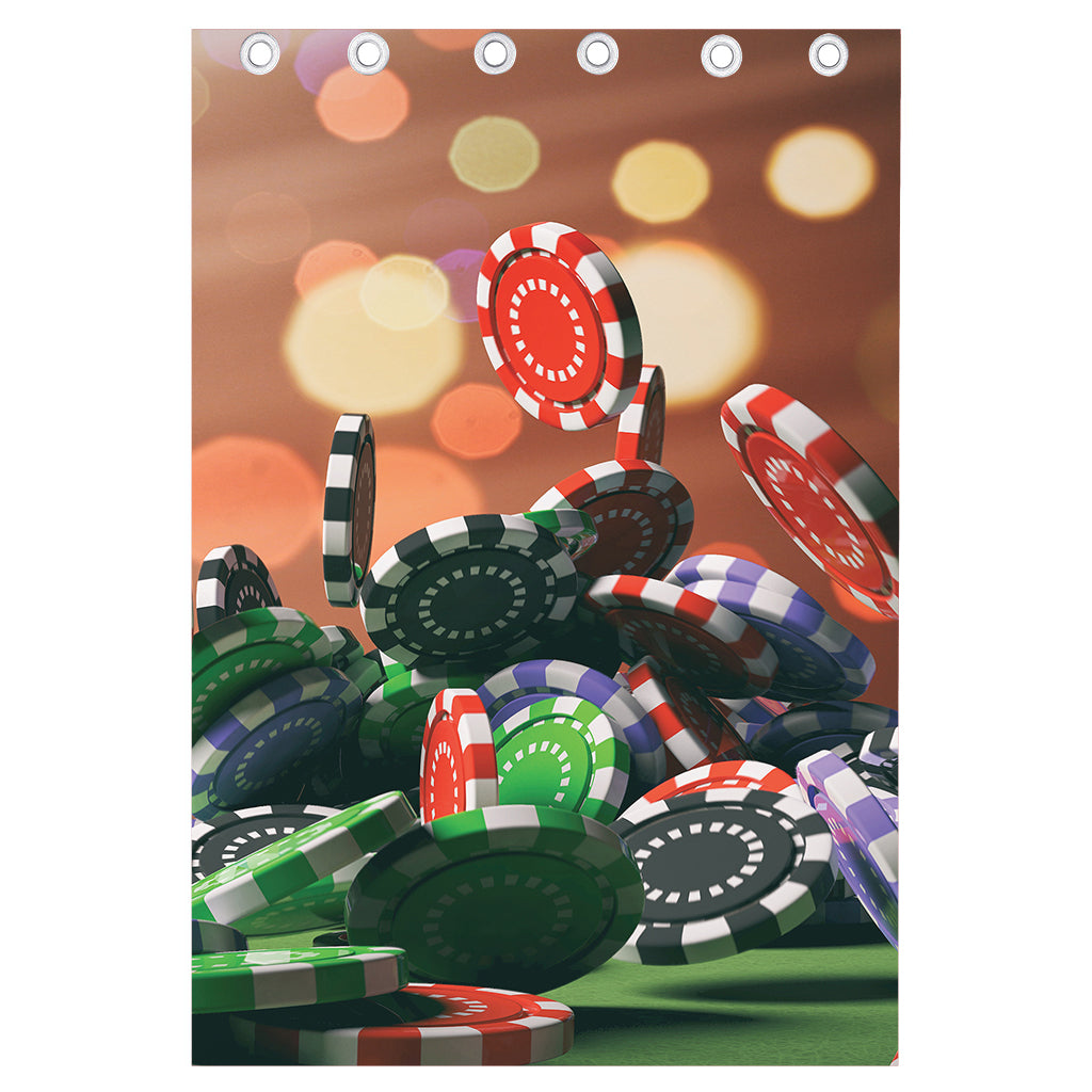 Falling Poker Chips Print Curtain