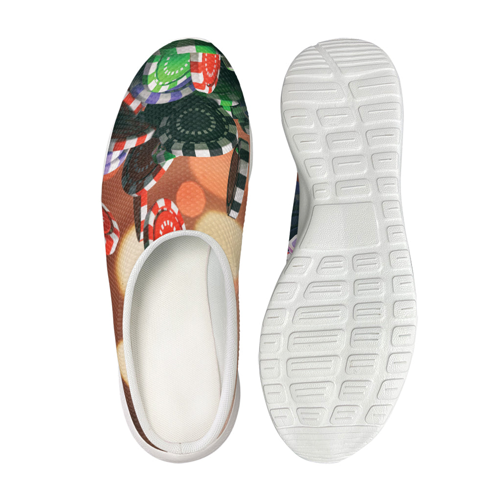 Falling Poker Chips Print Mesh Casual Shoes