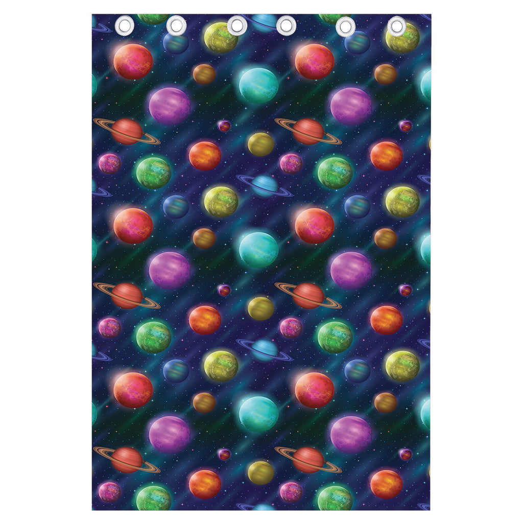 Fantastic Planets Pattern Print Curtain
