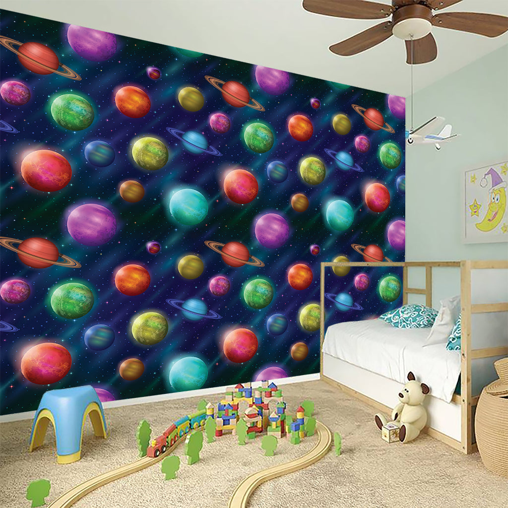 Fantastic Planets Pattern Print Wall Sticker