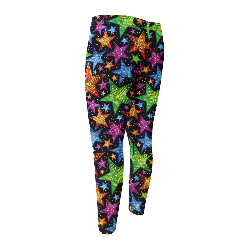 Fantastic Star Pattern Print Men's Compression Pants