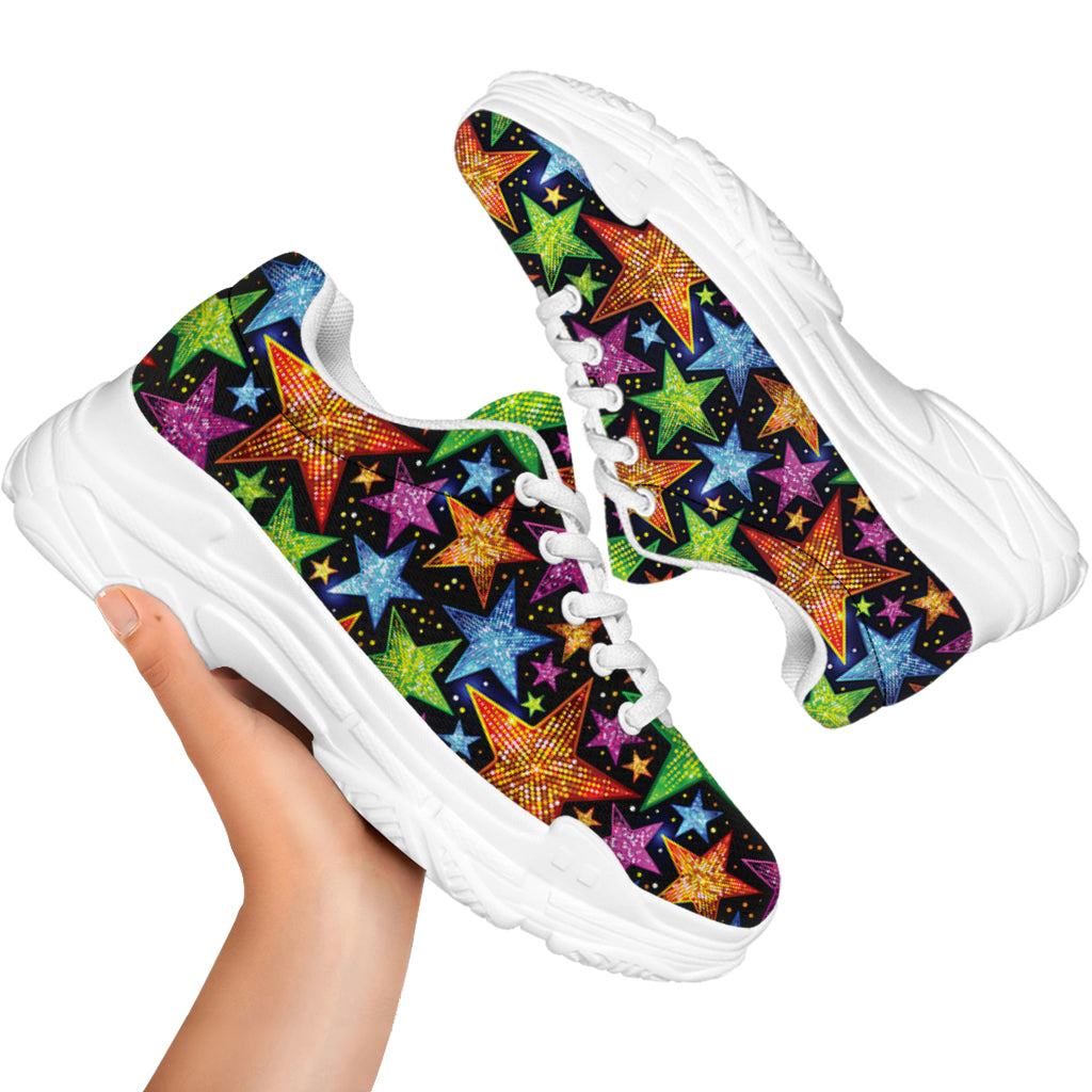 Fantastic Star Pattern Print White Chunky Shoes