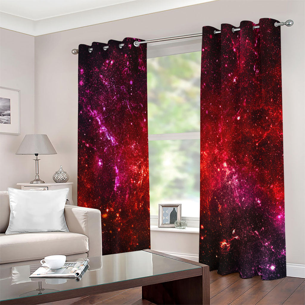 Fiery Nebula Universe Galaxy Space Print Extra Wide Grommet Curtains