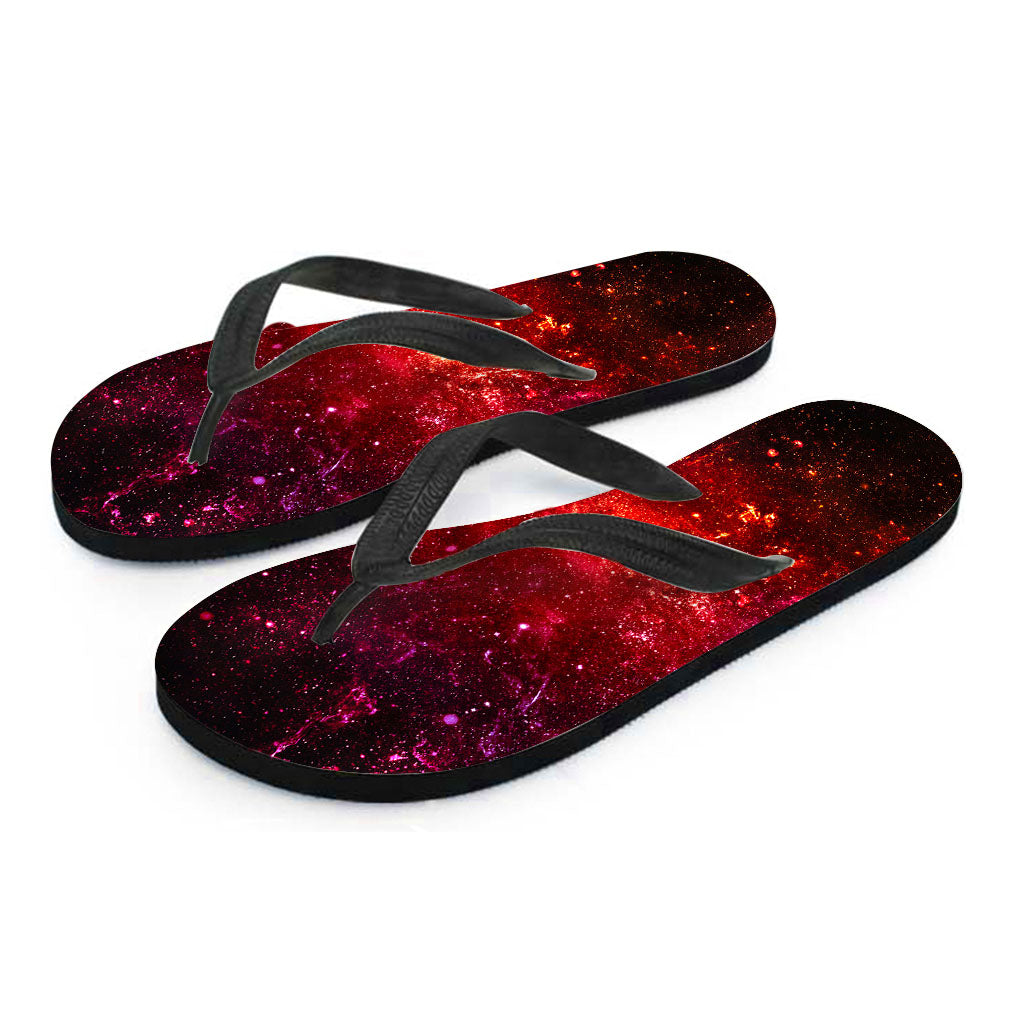 Fiery Nebula Universe Galaxy Space Print Flip Flops