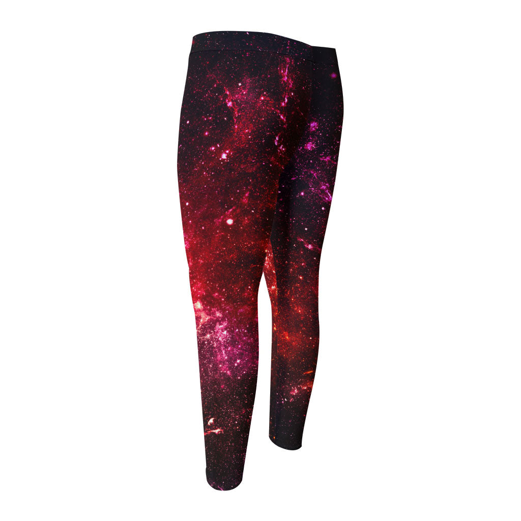 Fiery Nebula Universe Galaxy Space Print Men's Compression Pants