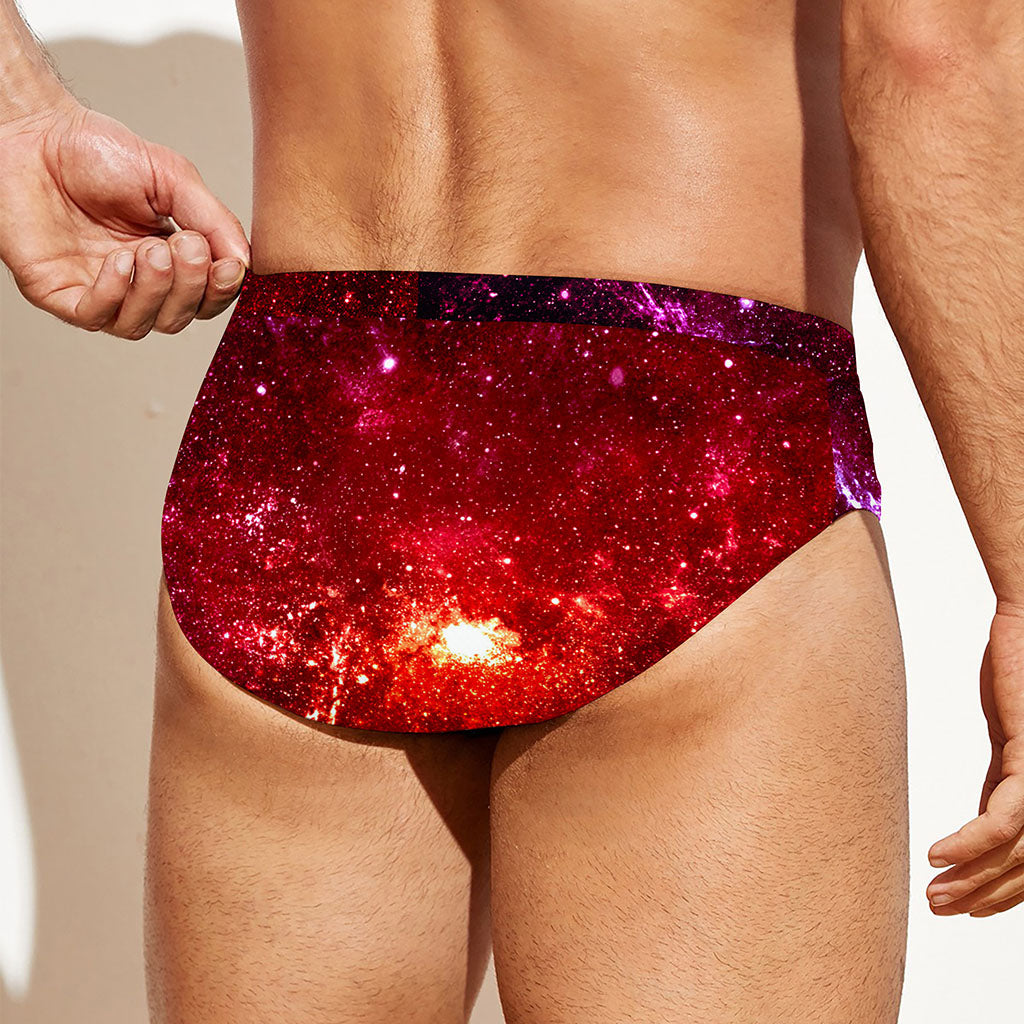 Fiery Nebula Universe Galaxy Space Print Men's Swim Briefs